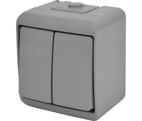 Двоклавішний вимикач ETI VHE-2-SR (сірий, IP54) (004668061) - Фото