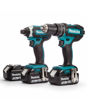 Set of two Makita cordless tools DLX2131JX1 LXT 18V drill/driver DHP482Z screwdriver DTD152Z battery 3x3Ah case DLX2131JX1 - Фото