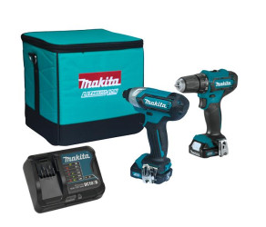 Набор из двух аккумуляторных инструментов Makita CLX224SA CXT 12В дрель-шуруповерт DF333D вертолет TD110D акб 2х2А·час сумка CLX224SA - Фото