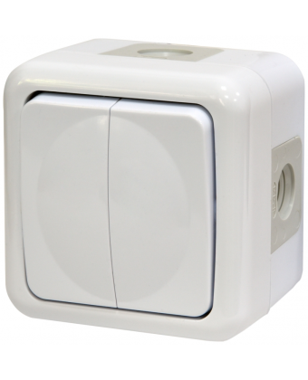 Выключатель 2-кл ETI PVE-2 (IP44, 10А, 250V, поликарбонат) (004481017) - Фото