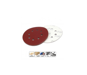 Бумага шлифовальная D125 мм с 180 5шт металл/дерево, 8 отверстий (уп5 шт) STARK (126005180) - Фото