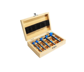 Набір свердел Форстнера по дереву 5шт (15, 20, 25, 30, 35 мм) у деревяній коробці S&R (216812005) - Фото