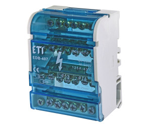 Блок розподільчий ETI EDB-407 4p, 3L+PE/N, 125A (7 виходів) (001102303) - Фото