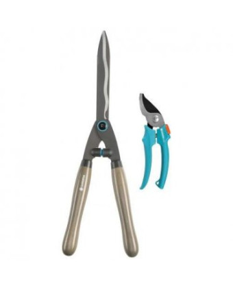 Комплект: ножиці для живоплоту та секатор обвідний, GARDENA (12300-3000000) - Фото