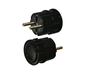 Вилка кутова ETI PPB-90 (2Р+РЕ, полікарбонат, IP20, чорна) (004481005) - Фото