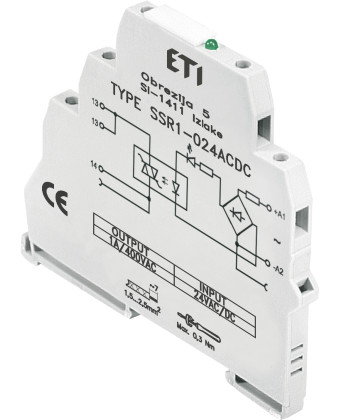 Реле інерфейсне ETI SSR1-230 ACDC (тиристорне, 1NO, 12A AC1, 400V AC) (002473051) - Фото