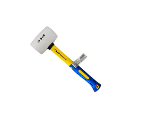 Молоток резиновый белый d75мм, 910г фибергласс S&R (285910075) - Фото