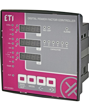 ETI Регулятор реактивной мощности PFC- 6DB3 3F, 6 ступ, 144x144, (400V) 004656575 - Фото
