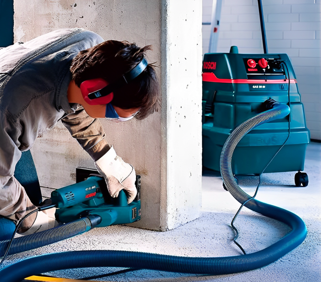 Штроборез Bosch в работе