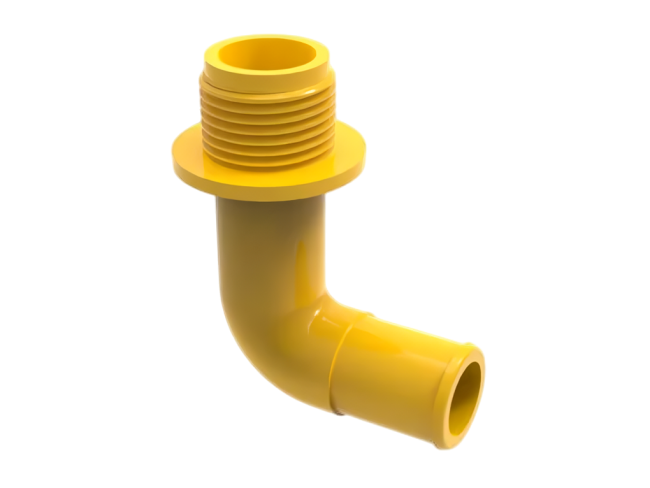 Outlet 90degrees elbow thread 3/4", yellow Lubing (4209-00)