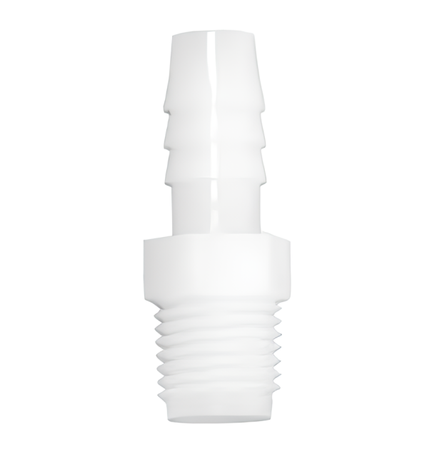 Соединитель шланга резьба R 1/8" для трубки 6x9, белый Lubing (4372-04)