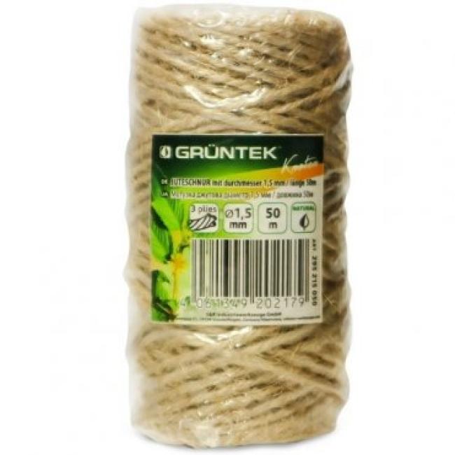Jute twine 1.5mm x 50m, GRUNTEK (295215050)