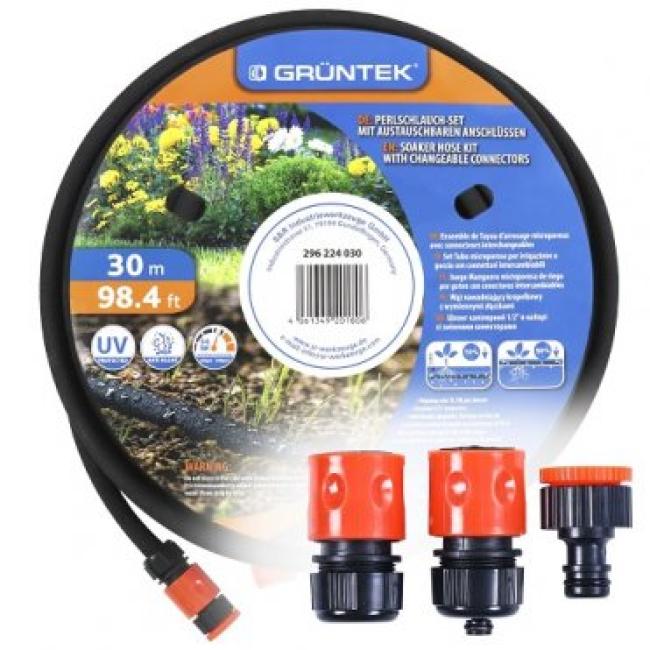 Шланг капиллярный 1/2" 30м, с 2-мя коннекторами 1/2-3/4" и штуцером, GRUNTEK (296224030)