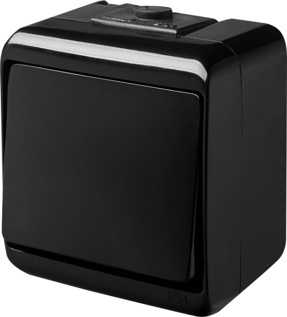 Вимикач одноклавішний ETI VHE-1-BL (чорний, IP54) (004668080)