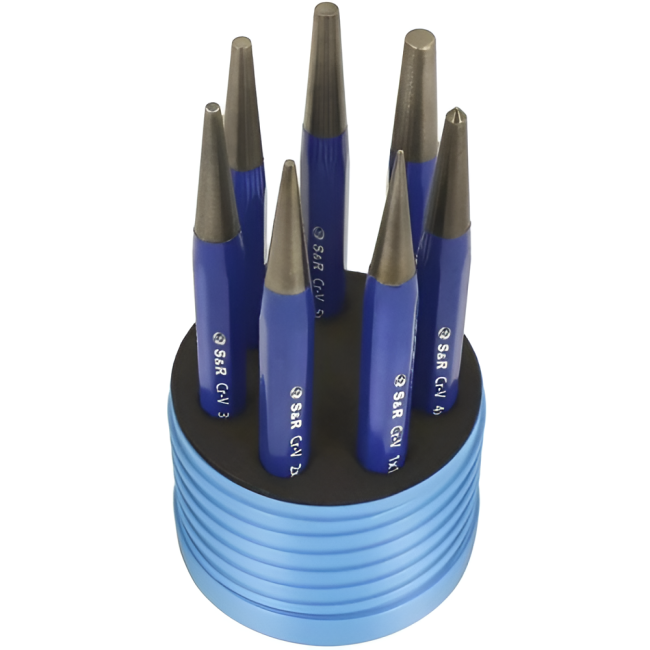 Set of S&R punches + 7 pcs. (1, 2, 3, 4, 5, 6 mm) in a tube (283100077)