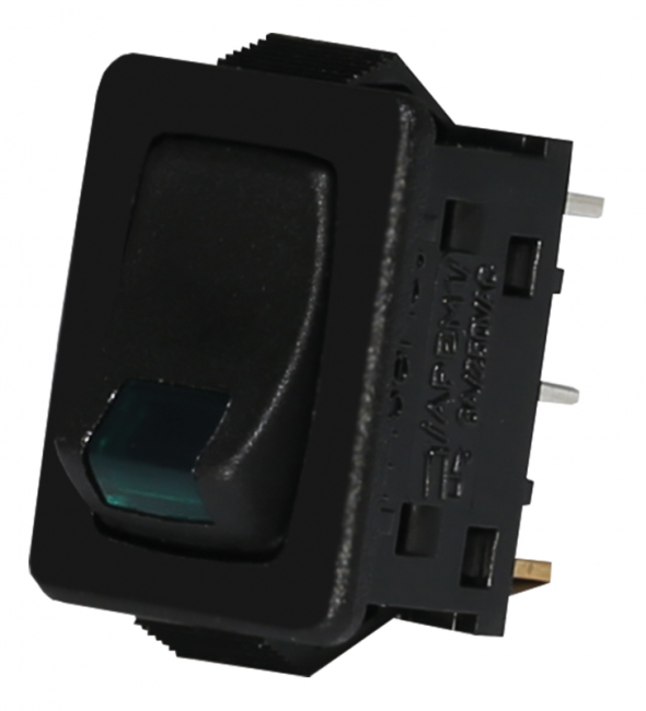 Вимикач с лампою тліючого розряду (зелений) ETI USS-08 10A (002470109)