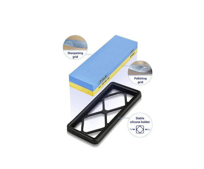 Double-sided sharpening bar with grain 400/1000 with silicone pad S&R (123040100)
