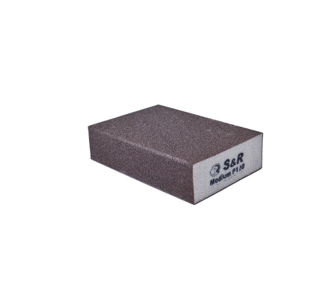 Sanding sponge 100x70x25 mm, abrasive, grain 120 S&R (233120001)