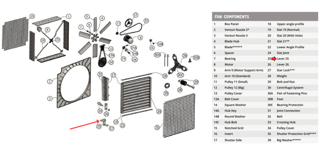 Важіль 25 для ES 120 Gigola (L25ES100-69) 