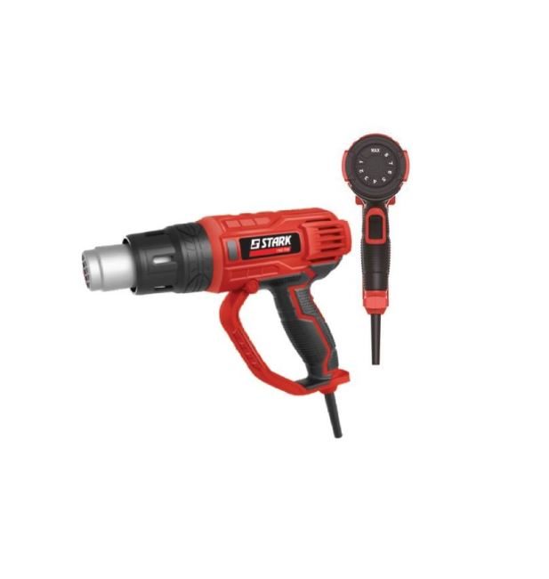 Фен технический HG-2003RD, 2000Вт, температура I/II/III: 60/350/600?, поток I/II: 300/500 л/мин.