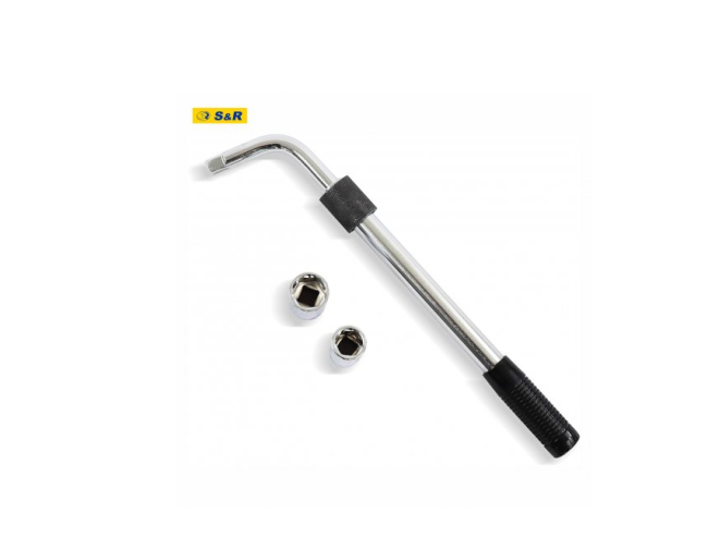 Вороток 1/2" Г-образный, 385-505 мм, телескопический, 2 головки двухсторонние 17 мм/19 мм и 21 мм/23 S&R (465462504)