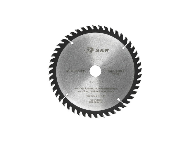 Диск розпилювальний 160x20x2,2мм АТВ 48 зуб. WoodCraft Meister + кільце 16 S&R (238048160)