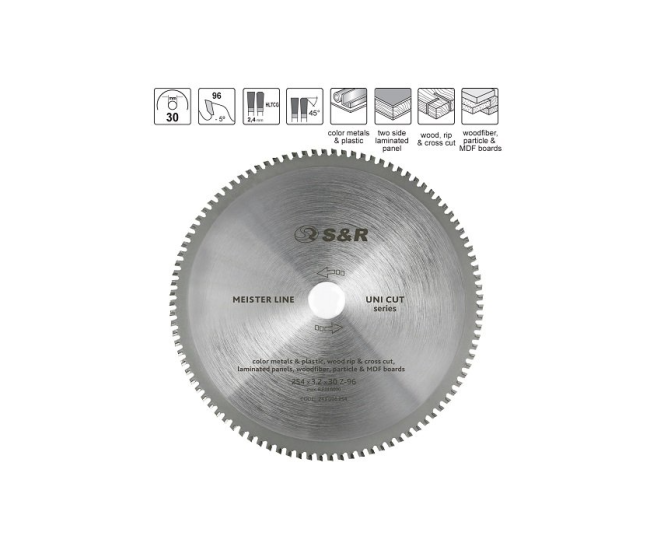 Диск розпилювальний 254x30x3,2мм HLTCG 96зуб унiверсальний UniCut Meister S&R (243096254)
