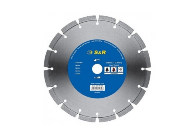 Диск алмазний вiдрiзний сегментний 230 x 3.0 x 22.2 Standart, абразив.матеріали S&R (242431230)
