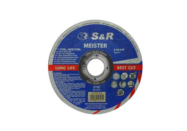 Круг отрезной Meister 125x1.2x22.2 мм A46S BF мет/нерж. S&R (131012125)