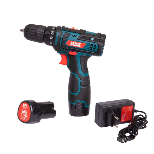 Шурупокрут-дриль акумуляторний Зеніт ЗША-12 Р2 Li 12В 2х1.3А/год 841746