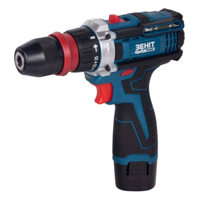 Шуруповерт-дрель аккумуляторная Зенит Профи ЗПША-12/20 DFR 12В 2х2А/час 853781