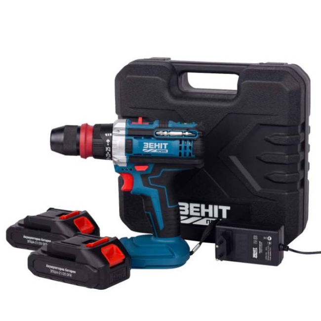 Шурупокрут-дриль акумуляторний Зеніт Профі ЗПША-21/20 DFR 21В 2х2А/год 25Нм 853783