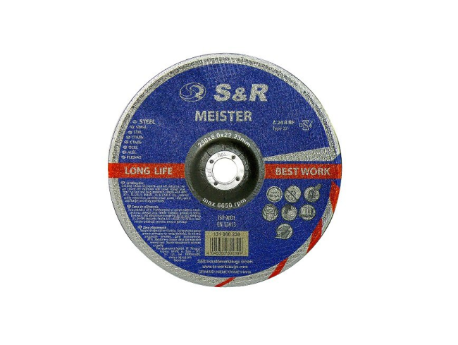 Круг зачистной Meister 230x6.0x22.2мм A24R BF абразивный по металлу S&R (131060230)