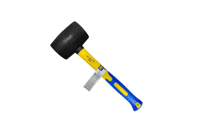 Молоток резиновый черный d55мм 450г фибергласс S&R (284450055)