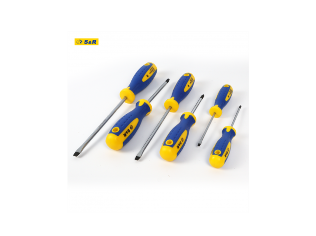 Set of 6 screwdrivers: PH-0,1,2, SL-4, 5.5, 6.5 series S2 S&R (250681106)