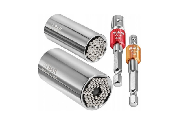 Set of 4 heads: multifunctional heads (5-14mm, 7-19mm); adapters (1/4", 3/8") S&R (460322002)