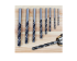 Set of drill bits for wood, HSS with a double spiral, 8 pcs.: 3, 4, 5, 6, 7, 8, 9, 10 mm, in a plastic case S&R (216801008)