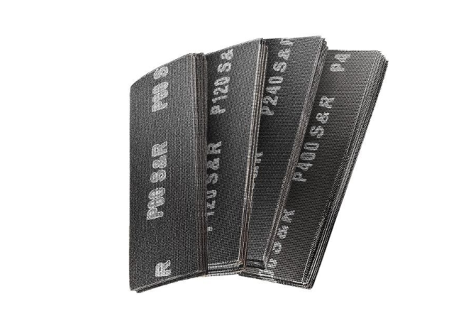 Набір шліфувальних сіток для гіпсокартону 280*93 мм, 40 шт.(10*P80,10*P120,10*P220,10*P400) S&R (230093040)