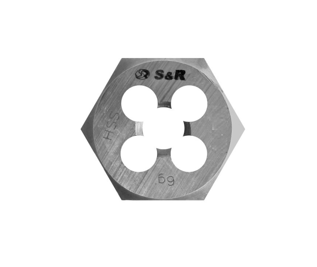 Плашка гексогональная М6 х 1,0 мм 6g HSS R6M5 S&R (111203006)