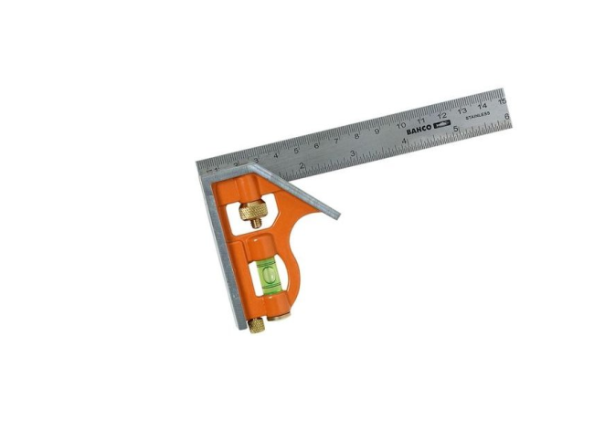 Косинець комбінований рухомий  150 мм, метрична та дюймова шкала;швидке виставлення кутів 90 та 45 BAHCO (CS150)