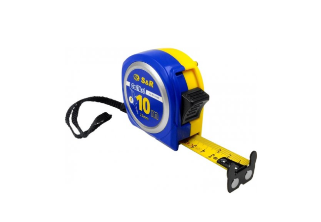 Рулетка 10 м x 25 мм Colibri з магнітом S&R (421410025)