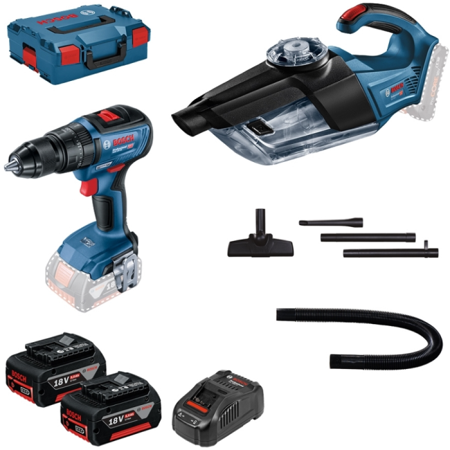 Set of two tools Bosch 18V drill-driver GSR 18V-50 vacuum cleaner GAS 18V-1