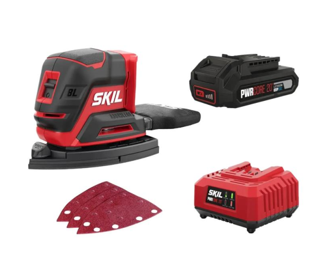 SKIL Compact cordless orbital sander, brushless, 20V SR1E3720CC+BC1E3110AA