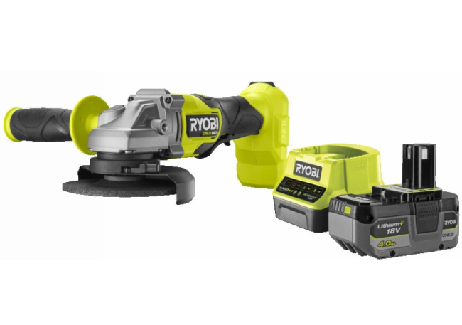 Шлифмашина угловая аккумуляторная Ryobi ONE+ НР RAG18X-1C40S 125мм 18В (5133005614)