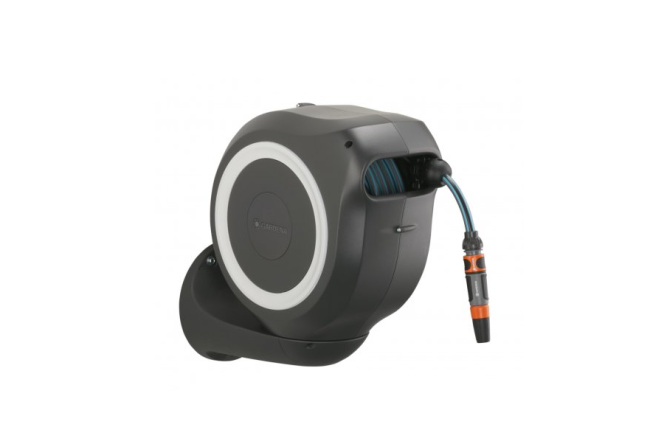 RollUp M coil wall-mounted automatic white + watering kit, 20 m, GARDENA (18612-20.000.00)