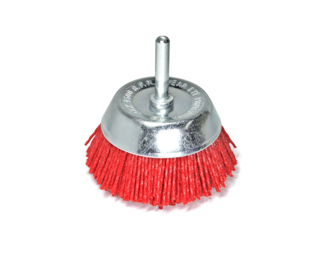 Cup brush, D75mm tail.6mm rpm 4500 nylon wire S&R (136830075)