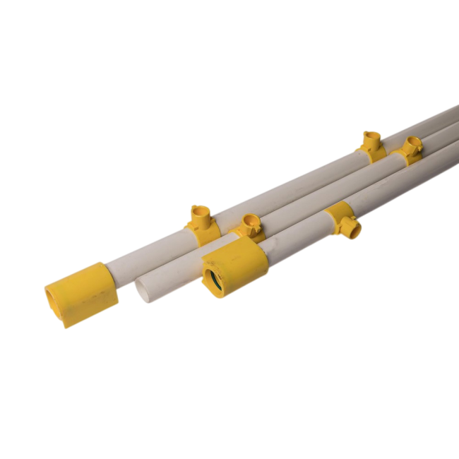 PVC pipe with 4 saddles and coupler only Val-Co ( VKP04)