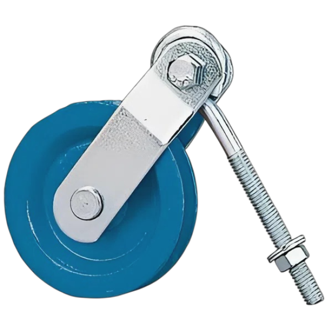 Cast iron pulley with eyebolt D.90 / 3½" (2 per motor + 1 per hopper) Val-Co ( VEN91003)