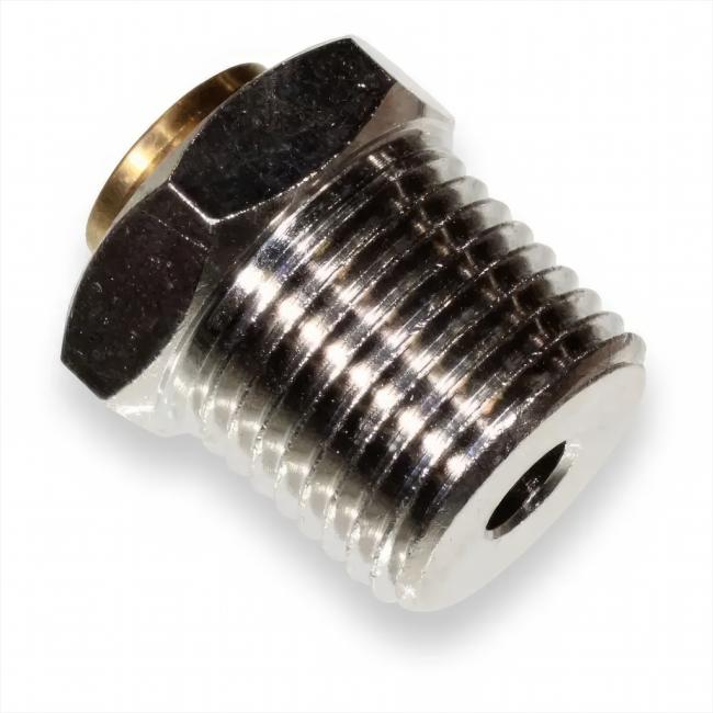 Big Dutchman Fitting 1/2" external x 9.5mm on PA pipe brass nickel plated. 21-04-0746