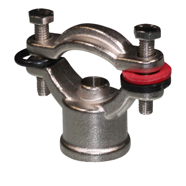 Big Dutchman Mortise clamp 1/2"IG MS for pipe 3/4"+1" with U-clamp. 30-00-3580